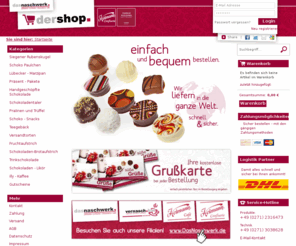 shop-naschwerk.com: Schokolade, Marmelade, Pralinen und Torten - Onlineshop dasnaschwerk.
Onlineshop für Schokolade, Pralinen, Torten und Marmelade - dasnaschwerk Siegen
