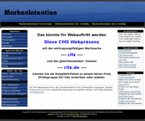 cllx.de: MarkenIntention - Eintragungsfähige DPMA Schutzmarke im Set mit Domain und CMS Webseite
MarkenIntention, DPMA Schutzmarke im Set mit  Domain und CMS Webseite