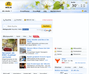 lynnies-welt.com: WEB.DE - E-Mail - Suche - DSL - De-Mail - Shopping - Entertainment
Das beliebteste Internetportal Deutschlands mit Angeboten rund um Suche, Kommunikation (E-Mail, De-Mail & mehr), Information und Services.