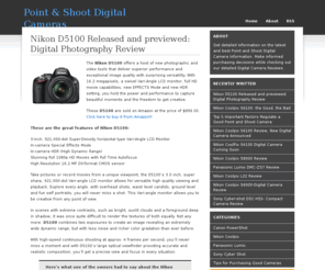 pointandshootcamerasinfo.com: Point and Shoot Digital Cameras
Point and Shoot Digital Cameras, a complete unbiased review about the latest Point and Shoot Digital Cameras