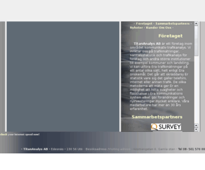 taloit.com: TitanAnalys AB - samtalsstatistik, trafikanalys och trafikmätningar
TitanAnalys AB utför trafikanalyser, samtalsstatistik och trafikmätningar på olika företags telekommunikationer
