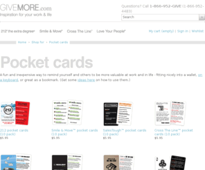 212card.com: Pocket cards
Books, gear, apparel and more to encourage and reinforce the Give More message.