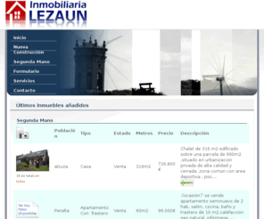 inmobiliarialezaun.es: Inmobiliaria LEZAUN
Servicio web de Inmobiliaria Lezaun, buscador de inmuebles en Navarra