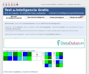 googlge.es: Test de inteligencia GRATIS | Test de inteligencia gratuito
Calcula tu Inteligencia para encontrar empleo. Nº1 en España. Más de 10 test psicológicos y tests de inteligencia. Mide tu IQ en 10 preguntas. Otros quiz: personalidad, empleo, inteligencia emocional.