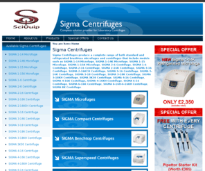 sigmacentrifuge.com: Centrifuges, Sigma Centrifuges, Microfuges - Complete solution provider for Laboratory Centrifuges
Sigma centrifuges sales service for the UK