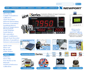 inewport2.com: NEWPORT - Home Page
Manufacturer of process measurement and control products,temperature, pressure, strain,force, data acquisition, flow, level, pH, conductivity, environmental, electric heaters.