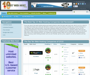 webhostingfirsts.com: Top Best Web Hosts Hosting Providers 2010
Top Web Host Hosting providers companies of 2010