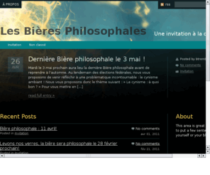 bieres-philosophales.com: Blogue des Bieres philosophales
Blogue pour transmettre de l'information sur nos activitÃ©s et pour interagir avec les participants.