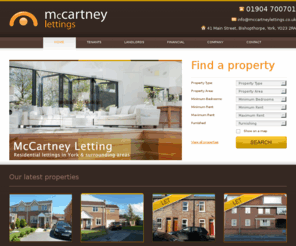 mccartneylettings.co.uk: York Letting Agents | Letting Agents in York | McCartney Lettings
York letting agents McCartney Lettings specialise in residential lettings in York and the surrounding area.