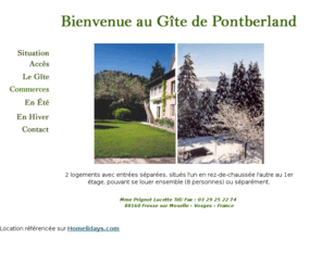 gite-pontberland.com: Gite de Pont-Berland - Vosges
Découvrez le gite de Pont Berland dans les Vosges.