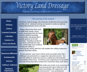 victorylanddressage.com: Victory Land Dressage
In-depth horsemanship training - including shows, clinics and Sport Horse Versatility events