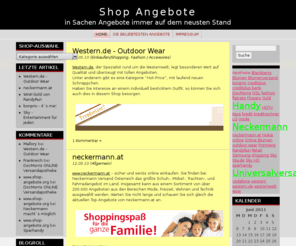 shop-angebote.org: Shop Angebote
die besten Angebote aus zahlreichen Online Shops