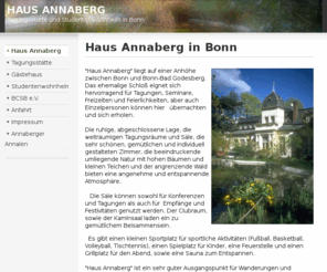 annaberg.de: Haus Annaberg in Bonn
Haus Annaberg ist eine Tagungsstätte, Gästehaus und Studentenwohnheim in Bonn.