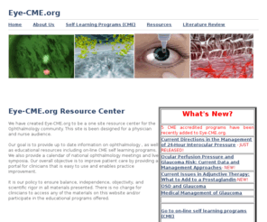 eye-cme.com: Eye-CME.org
Ophthalmology, Glaucoma, CME