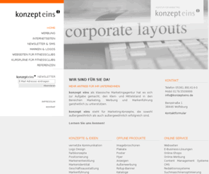 konzepteins.com: HOME  - konzept eins - AGENTUR FÜR MARKETING
KONZEPT EINS - Marketingagentur, Werbeagentur, Internetagentur, Marketing und Werbung aus Wolfsburg