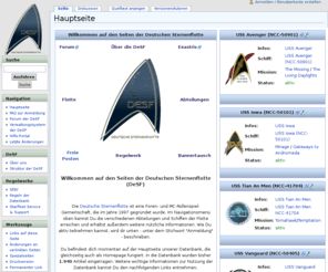 desf.de: Hauptseite – Deutsche Sternenflotte - Das Startrek Rollenspiel
Das Star Trek Online Rollenspiel zum mitmachen. Wir bieten Ihnen Foren-Rollenspiele, IRC-Simulationen, reale Treffen, sowie Star Trek in Theorie und Praxis. Entdecken Sie mit uns gemeinsam die unendlichen weiten des Universums.