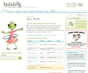 hula-frog.com: Hulafrog - Local Things for Kids to Do
Hulafrog is your guide to life with kids in the greater Red Bank area. Find local family-friendly events, and kids' classes, camps, teams and places to go on Hulafrog.  From events, like parades and festivals, to classes, including arts and crafts and karate, Hulafrog is your resource for local things for kids to do in the greater Red Bank area of Monmouth County, NJ. 