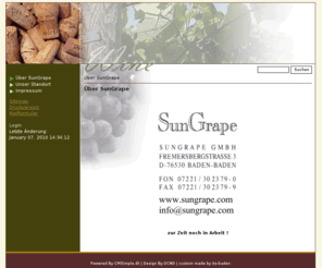 sungrape.com: SunGrape - Über SunGrape
SunGrape GmbH, Baden-Baden