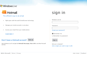 hotmail.org: Sign In
Powerful free e-mail with security from Microsoft - Windows Live Hotmail is a best in class e-mail service that helps you organize and manage all your online stuff in one place