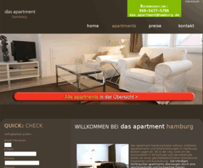 appartements-hamburg.com: das apartment hamburg -  exklusive apartments / appartements / ferienwohnungen mit service im  hamburger zentrum
das apartment Hamburg bietet exklusiv moeblierte appartements und Ferienwohnungen mit Service zentral in Hamburgs besten Lagen rund um die Alster zu attraktiven Preisen. Ideal für Geschäftsreisende, Jobwechsler und Touristen