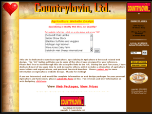 countrylovin.com: COUNTRYLOVIN - Agriculture Web Design
Countrylovin.com specializes in agriculture web design.