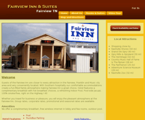 fairviewinnsuites.com: - Fairview Inn & Suites
Fairview Inn & Suites , Music City.Guests of the super8 Lodge are closer to every attraction in the Music city. With its modest rates, variety of accommodations and family atmosphere the Fairview Inn and Suites is a great choice. 