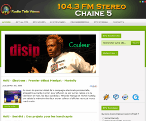 radiotelevenushaiti.com: Radio Télé Venus Haiti - RTV - Live From Haiti
Radio Tele Venus 104.3 FM stereo et chaine 5, - En direct depuis Cap-Haitien, Haiti. Musique, actualites.