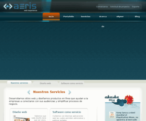 aeris.com.mx: a e r i s :: web development
Aeris es una agencia de tecnología dedicada al desarrollo de aplicaciones, comercio electrónico y diseño web