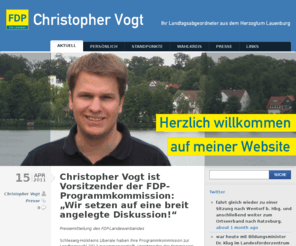christopher-vogt.net: Christopher Vogt
Christopher Vogt - Ihr Landtagskandidat für den Wahlkreis Lauenburg-Nord