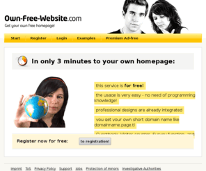 own-free-website.com: Free Website - Hosting your Homepage for free
