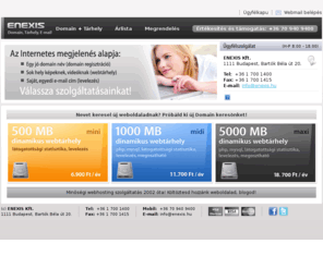 enexis.hu: ENEXIS Kft. | Domain, Tárhely (webhosting, webtárhely), E-mail
