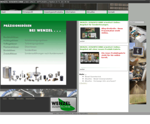 wenzel-duesen.com: Wenzel Düsentechnik, Düsen, Reinigungsdüsen, Düsenhersteller - Start
Helmut Wenzel Düsentechnik, Bad Urach, Wittlingen - Ihr Partner in der Düsentechnik. Sonderausführungen, Sonderanfertigungen. Telefon 0 71 25 / 35 59. D-72574 Bad Urach - Wittlingen, Düsen, Reinigungsdüsen