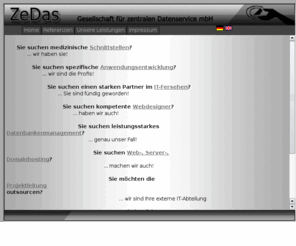 zedas.org: ZeDas Gesellschaft fr zentralen Datenservice mbH
ZeDas Gesellschaft fr zentralen Datenservice mbH ein Unternehmen fr globalen Datenservice...