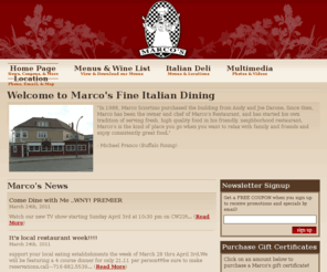 marcosbuffalo.com: Marco's Fine Italian Dining - 1085 Niagara Street, Buffalo, NY 14213
Marco's Italian Restaurant known as one of Buffalo's best Red Sauce Italian Restaurants on 1085 Niagara Street. Marco's Italian Deli locations also feature the famous Sangwiches!