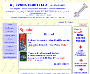 djevans.co.uk: Home
D J Evans - the one stop shop for fixings, fasteners, power tools, hand tools, woodworking equipment, garage doors, welding equipment, architectural ironmongery, building products