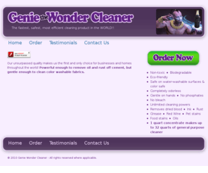 geniewondercleaner.com: Genie Wonder Cleaner | The fastest, safest, most efficient cleaning product in the WORLD
Genie Wonder Cleaner - The fastest, safest, most efficient cleaner in the world.