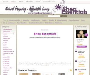 sheaessentials.com: Shea Essentials
Shea Essentials is the leading innovator in natural, vegan bath and body products. Our natural products are enriched with benefical ingredients such as shea butter, african black soap, jojoba oil, coconut oil, olive oil, soybean oil and avocado oil.  We manufacture the best in natural skincare products