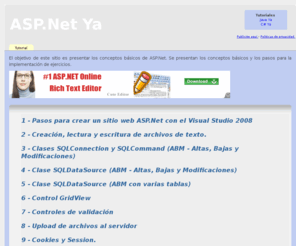 aspnetya.com.ar: ASP.NET Ya
Tutorial de ASP.net.