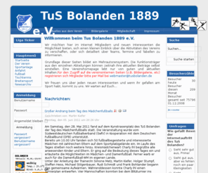 tusbolanden.info: Willkommen beim Tus Bolanden 1889 e.V.
Homepage des Turn- und Sportverein Bolanden 1889 e.V. in 67295 Bolanden in Rheinland-Pfalz