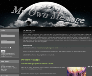 myownmessage.net: My Own Message
My Own Message - A Christian Blog,  designed to discuss and present Christian messages for todays world.