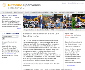 lsv-fra.de: Lufthansa Sportverein Frankfurt e.V.
Einstiegsseite LSV