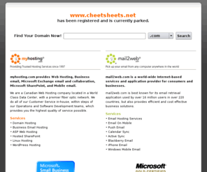 cheetsheets.net: myhosting.com Parked Domain | Web Hosting & Email Hosting
Affordable website & domain hosting services for businesses of all sizes. Click here or call 1-866-289-5091 to get your website online today!