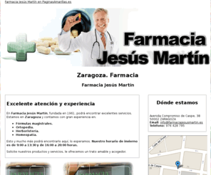 farmaciajesusmartin.es: Farmacia. Zaragoza. Farmacia Jesús Martín
Le ofrecemos servicios farmacéuticos, herboristería, homeopatía y mucho más. Llámenos. Tlf. 976 428 795.
