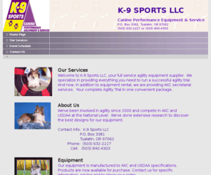 k-9sports.com: K-9 Sports LLC
Agility Equipment Rental and Service