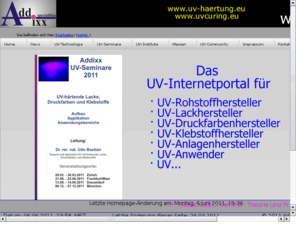 uvtechnology.info: Home
Das Portal für den Bereich UV-Härtung