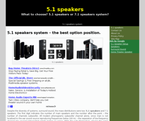 51speakerssystem.net: 5.1 speakers system review.
What to choose? 5.1 speakers or 7.1 speakers system?
