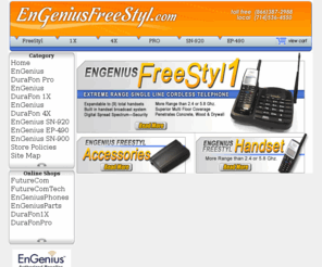 durafonfreestyl.com: EnGenius FreeStyl Long Range Cordless Phone - EngeniusFreeStyl.com
The EnGenius FreeStyl Long Range Cordless Phone systems are now available from EngeniusFreeStyl.com.  The FreeStyl 1 is the latest generation cordless telephone from EnGenius with longer range, smaller handset, improved battery design.  