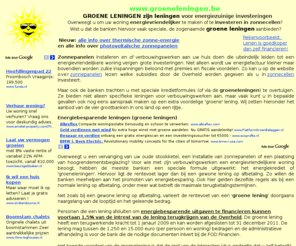 groeneleningen.be: Groene leningen, energiekredieten, energiezuinige kredieten,
groene lening, groene leningen, energiekredieten, kredieten, energiezuinig lenen, groene leningen, leen groen, energiekrediet, energiekredieten