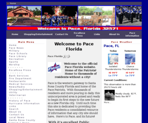 pearidgefl.com: City of Pace/ Pace Florida Community 32571
Pace,pace news,PeaRidgeFl.com,Pace High School,Pace Patriot Band,Santa Rosa County commissioners,city of Pace forida,pace32571.com,county government,City of Milton,Santa Rosa County Library System,Pace Library,Pace water company,Pace Postal zip code 32571,Walmart Pace Fl 32571,Pace,city,Northwest Florida,Panhandle,Blackwater Bay,Pace Chamber of Commerce,Pace Patriots,Benny Russell Park,Spencer Field,Air Products,Telefyne, Escarosa Press,Woodbine Road,Five Points,Stonebrook,
\\