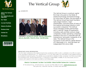 vertical-group.com: The Vertical Group - medical device / biotechnology venture capital
The Vertical Group is a venture capital firm that is focused on the fields of medical technology and biotechnology.